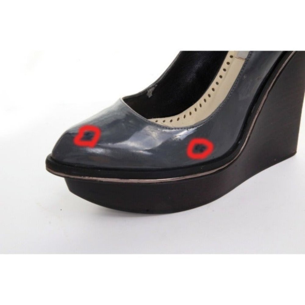 stella mccartney platform wedge heels patent leather slip on morgana sz 38 us 8 - Picture 4 of 12